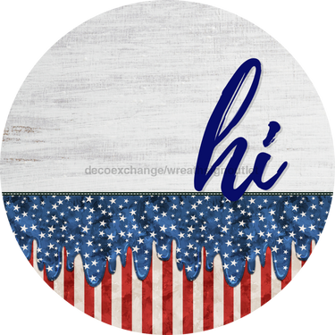 Patriotic Door Hanger Hi Dco - 01455 - Dh 18’ Round Wood